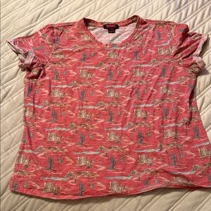 Rock and Roll Denim Desert Print Short Sleeve Tee - Red